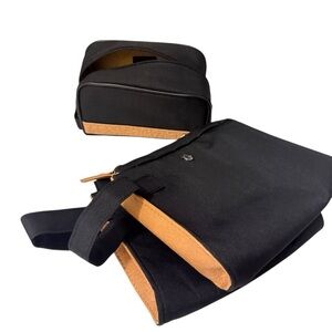 Bvlgari Black,Tan Men's Bag Set 3 pieces. Is a gift from purches at the airline